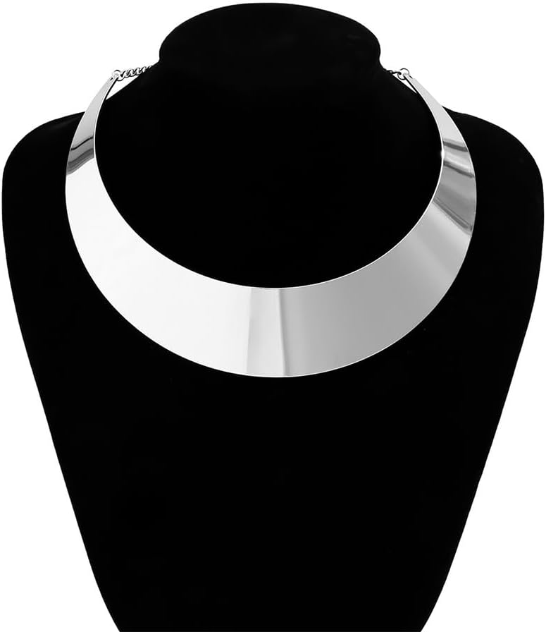 Hewill Store Chunky Gold Necklace Big Statement Chunky Necklace for Women African Tribe Wide Metal Choker Necklaces Jewelry - Image 2